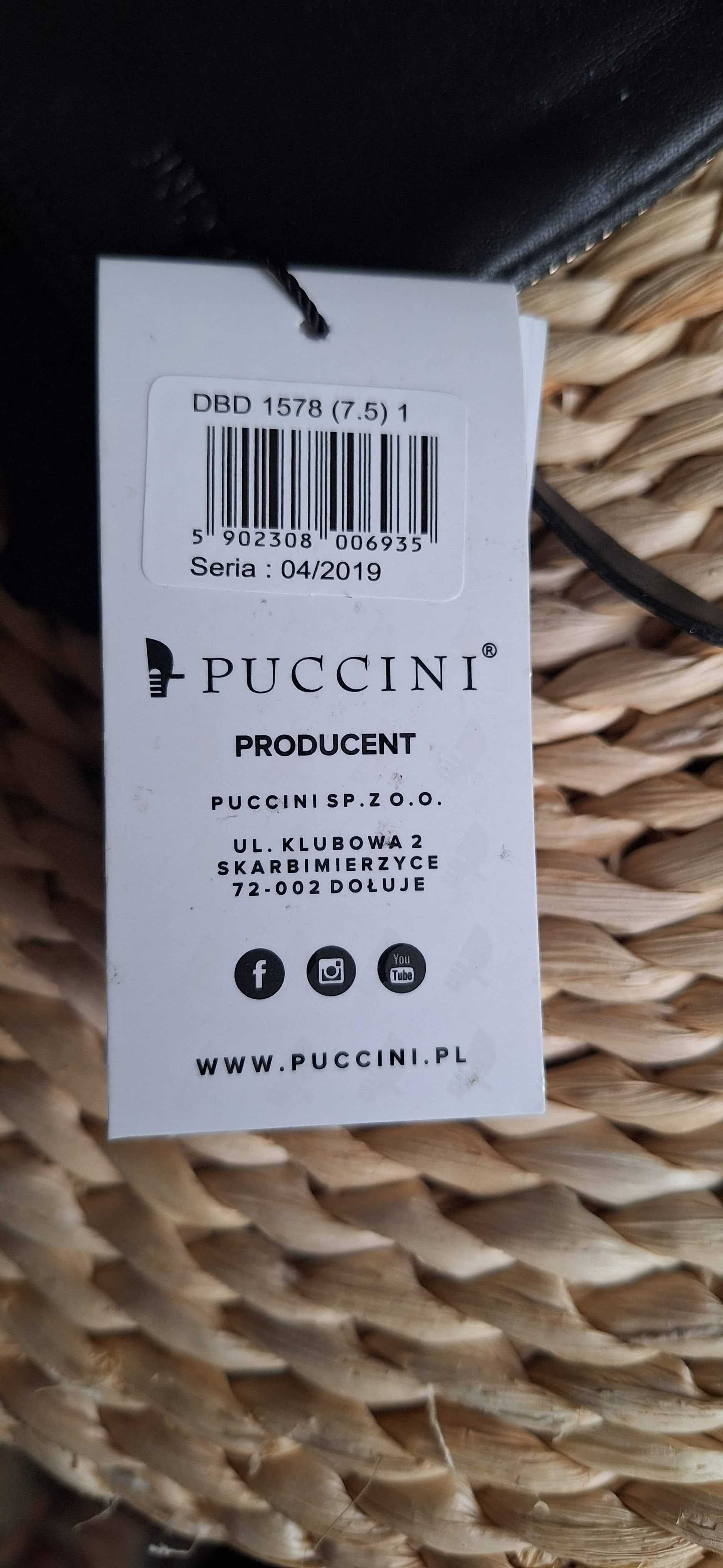 Nowe czarne skórzane rękawiczki Puccini rozmiar 7.5 na prezent
