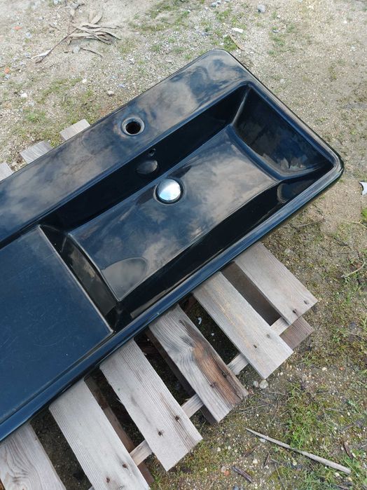 Lavatório de Pousar Preto 140 x 49 cm