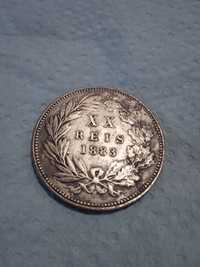 Vendo duas moedas antigas d.luiz uma XX e outra X de 1883