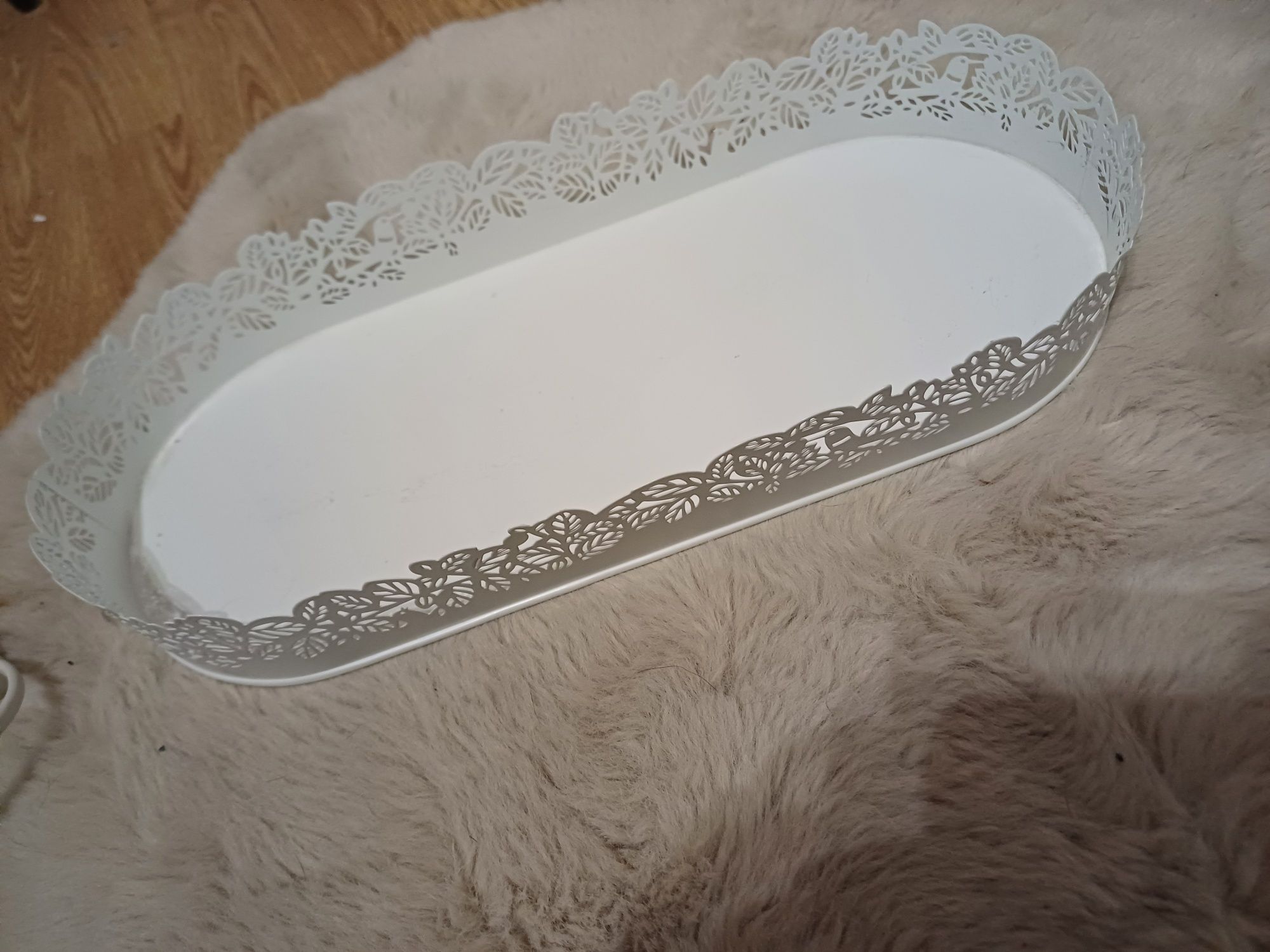 Taca ozdobna biała Ikea