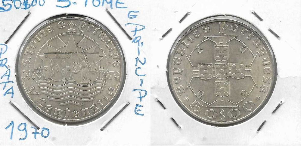 S. Tomé e Príncipe - 50$00 de 1970 em Prata - Bela