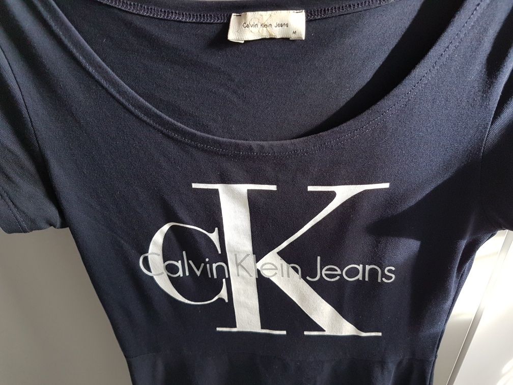 Sukienka jak nowa Calvin Klein granatowa, r. M