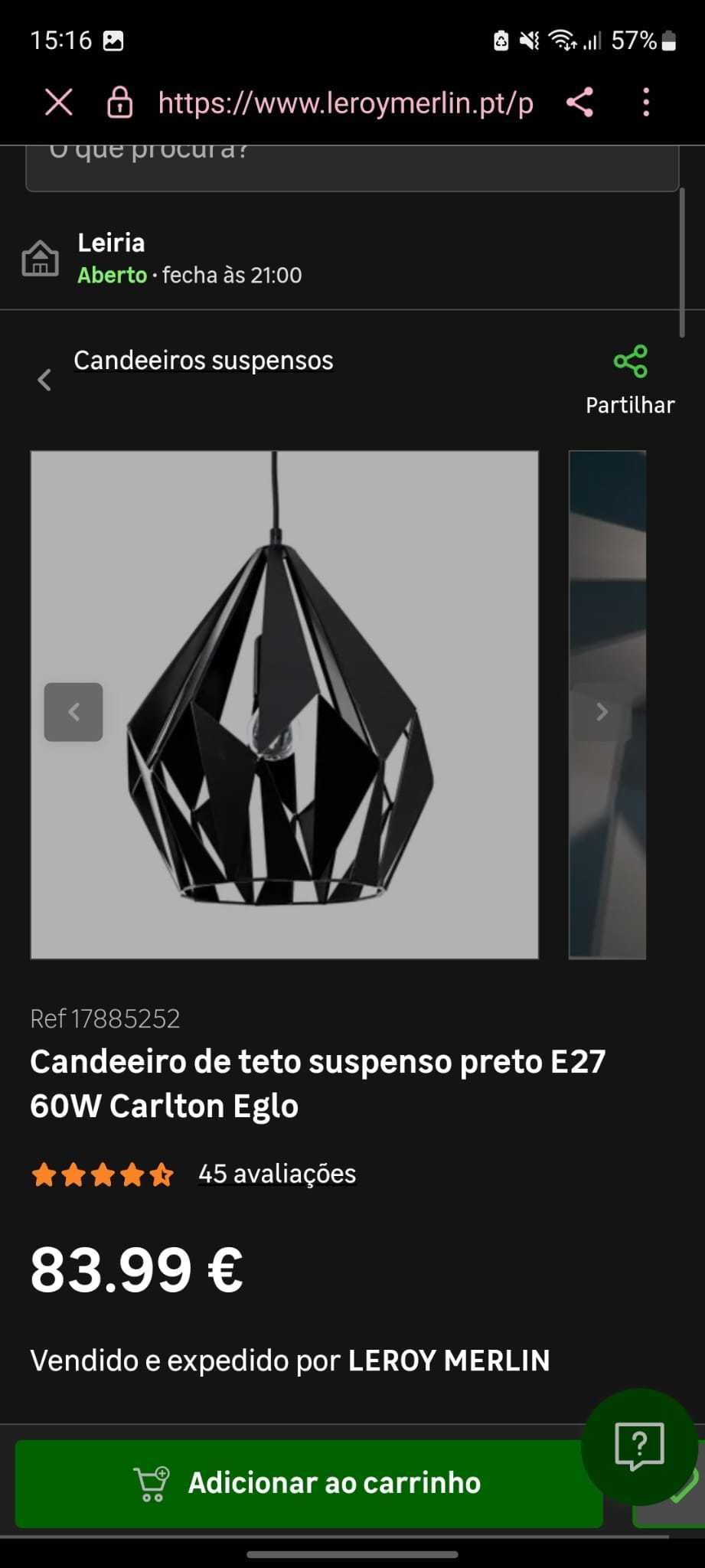 Candeeiro de teto sala