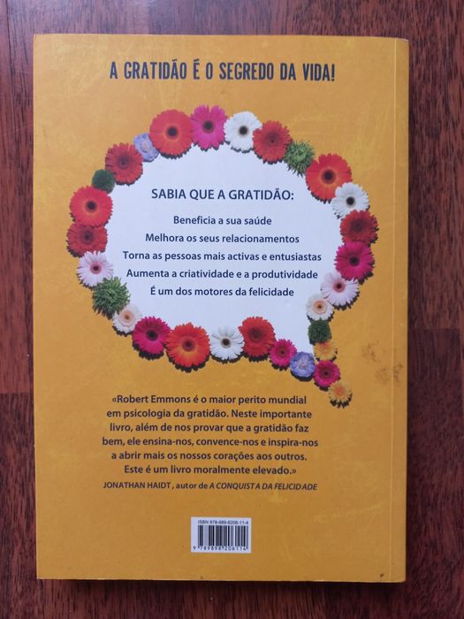 Vendo livro sobre gratidão: Obrigado