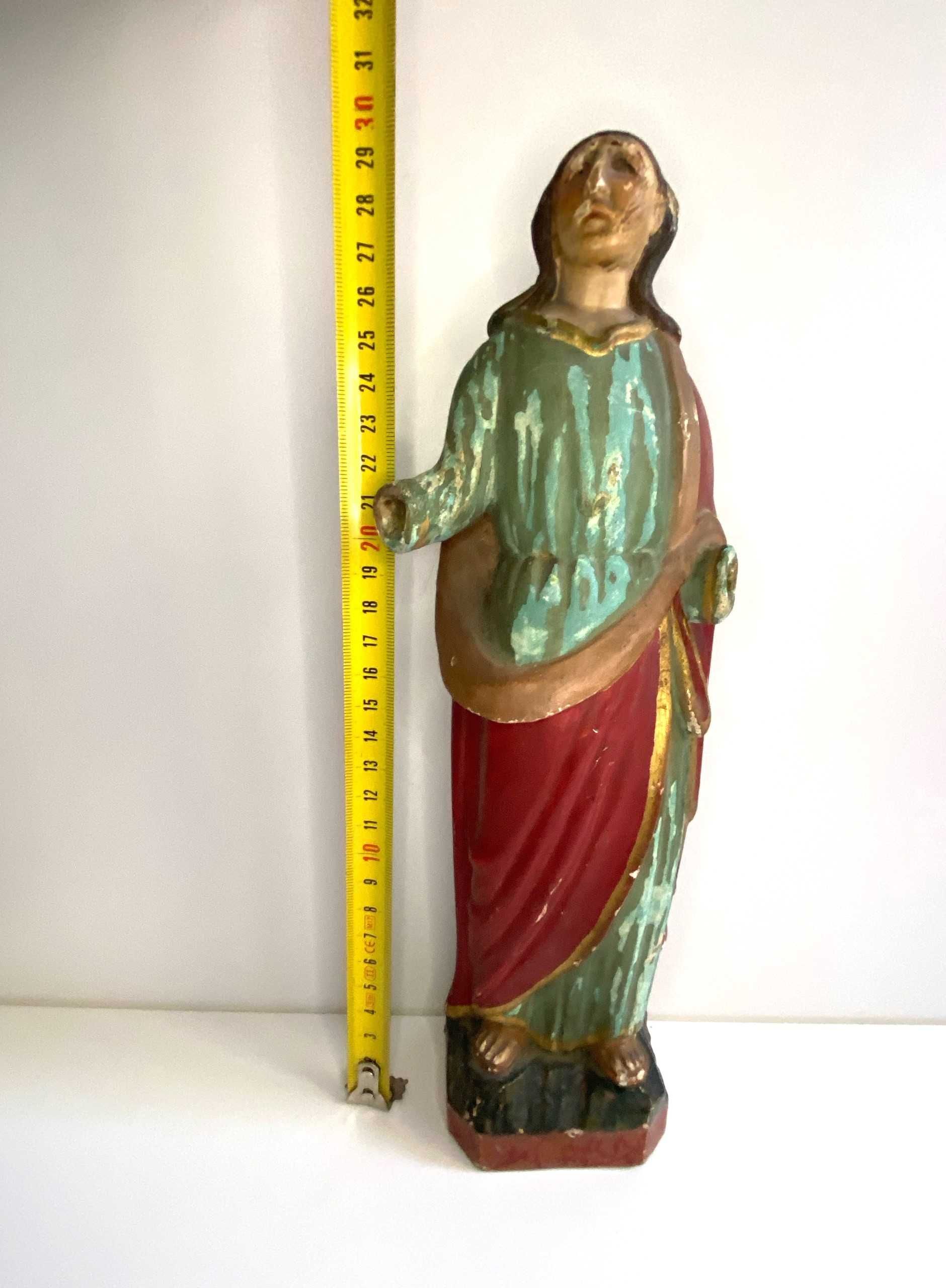 Antiga Escultura em madeira policromada
