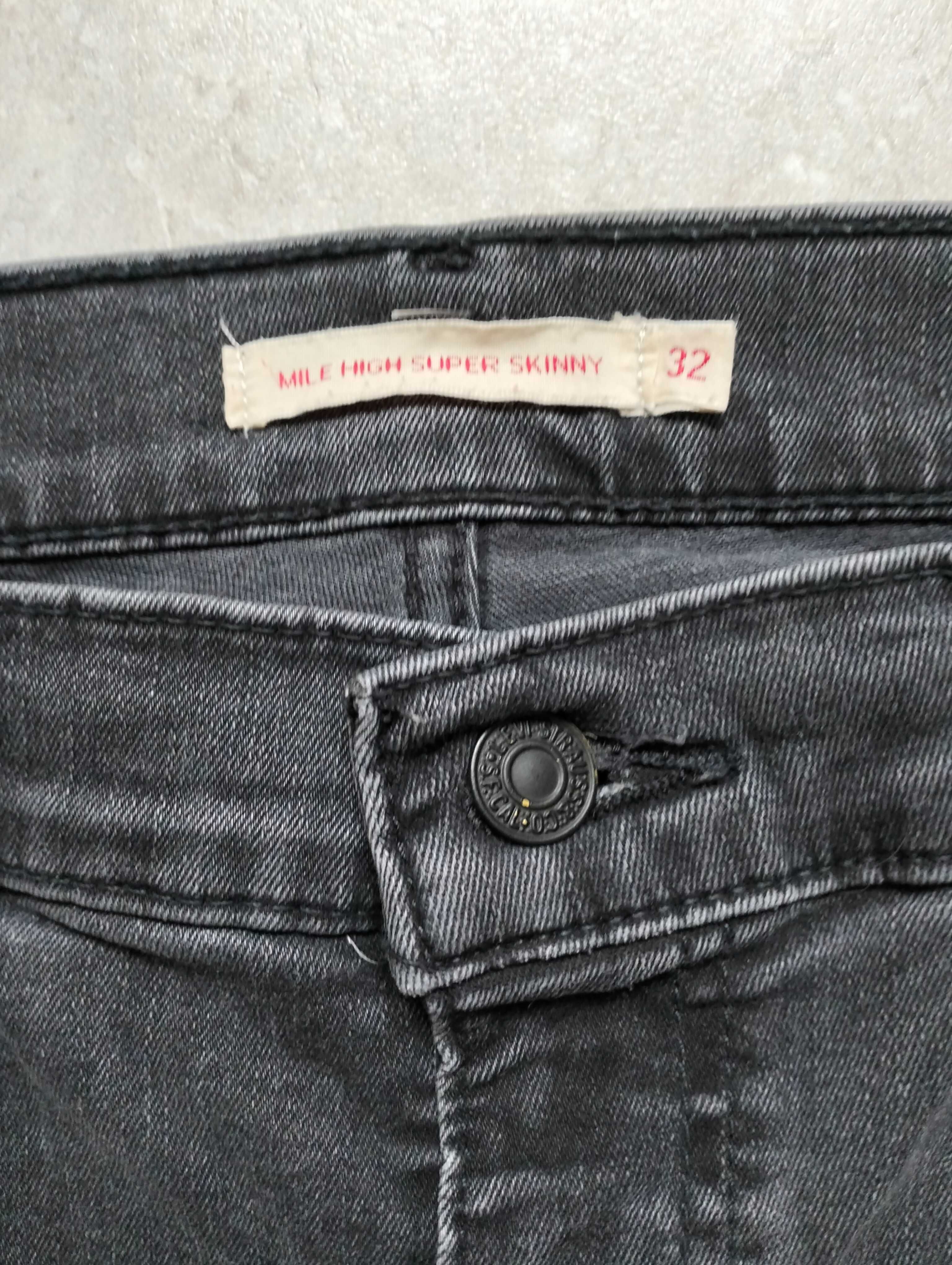 Levi's Premium Mile High Super Skiny spodnie jeansy roz 32/32