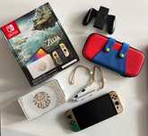 Switch OLED Zelda Edition z kartą pamięci 265 GB i etui Mario