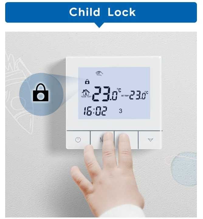 Inteligentny termostat WIFI Beok TDS75-WIFI-EP elektryczne ogrzewanie