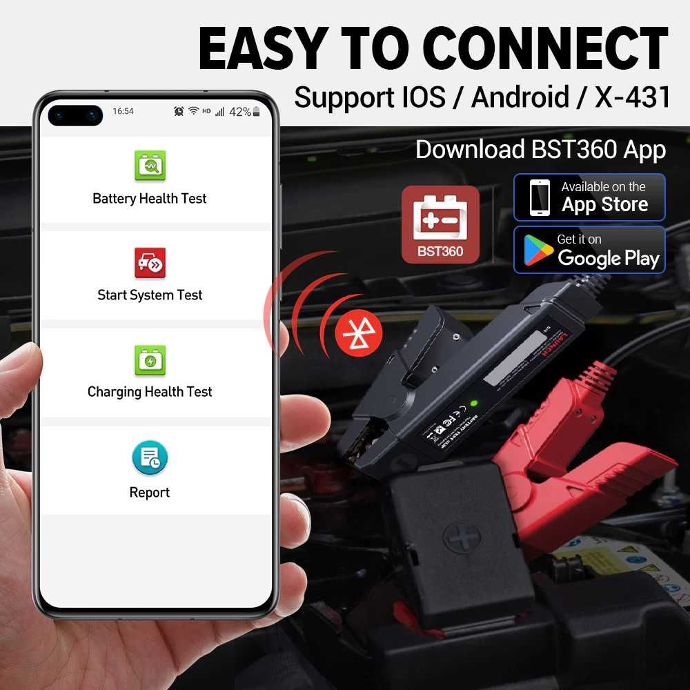 Launch BST360 Cabo Bluetooth Teste Baterias Máq OBD Launch X431 (NOVO)