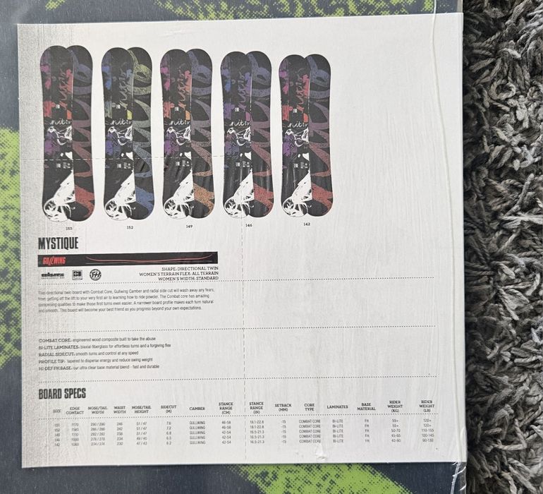 Prancha Snowbooard Nitro Mystique 152 NOVA no plastico ainda