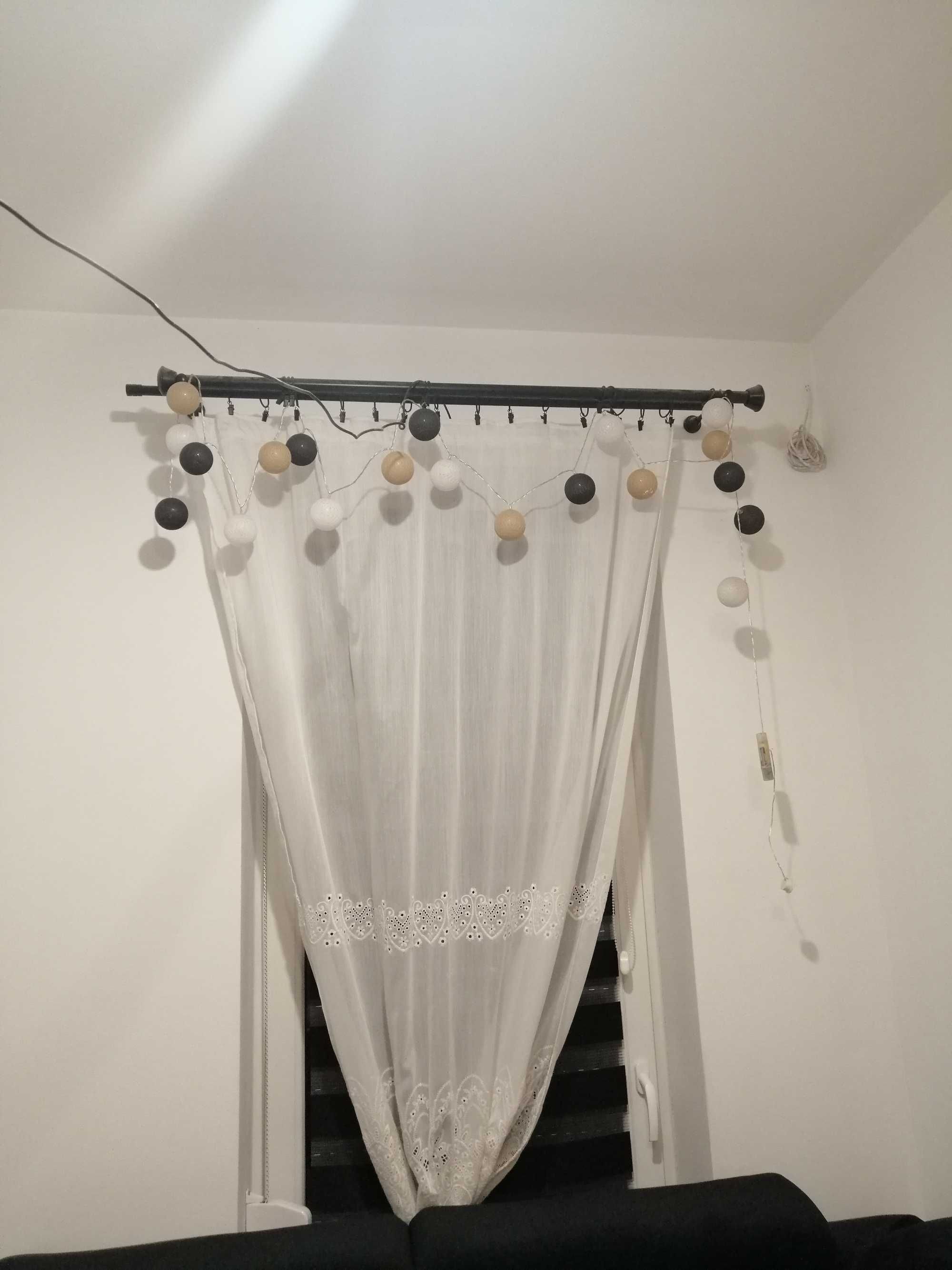 Karnisz czarny 80cm, podwójny, loft