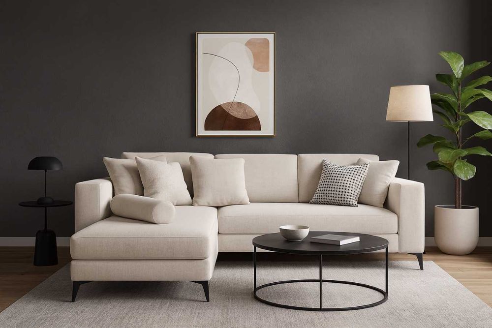 Narożnik kanapa sofa nowoczesna do salonu z funkcją spania