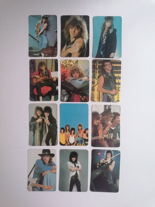 Conjunto de 12 calendários de 1991 da banda americana Bon Jovi