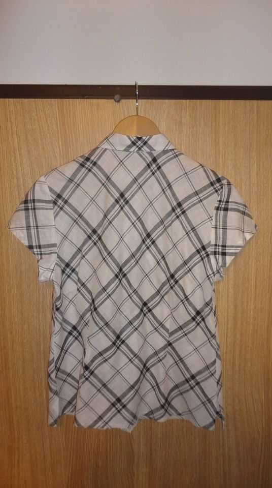 Camisa de senhora às riscas branca e cinza Studio 1991