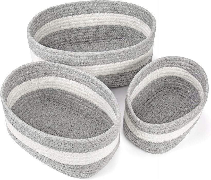 bigo zestaw 3 koszy do przechowywania z liny na zabawki