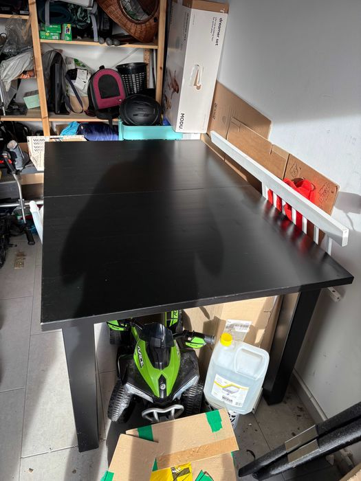 drewniany rozkładany stół ikea STORNÄS czarna bejca