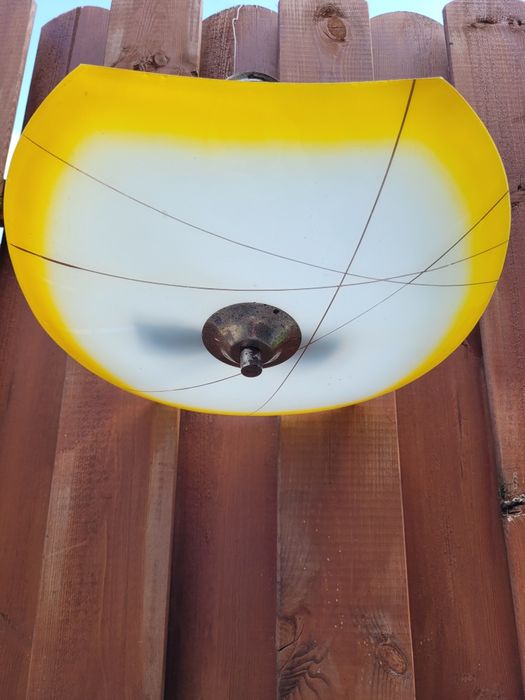 Stara lampa PRL szklana