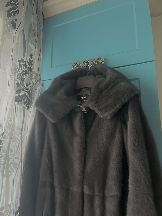 Графит! Греция! Необычная норковая шуба с капюшоном