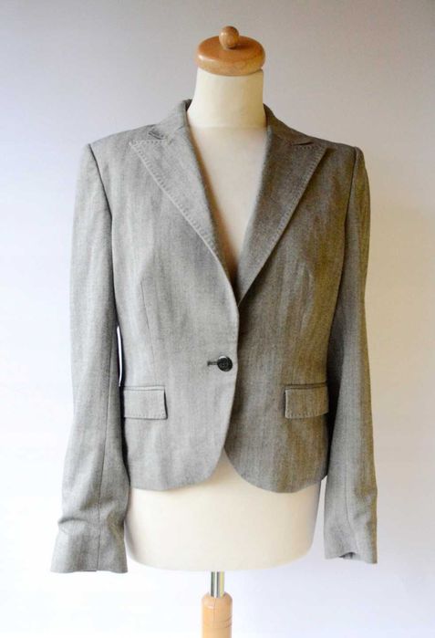 Marynarka Szara XL 42 Stockh Lm Jodełka Paseczki