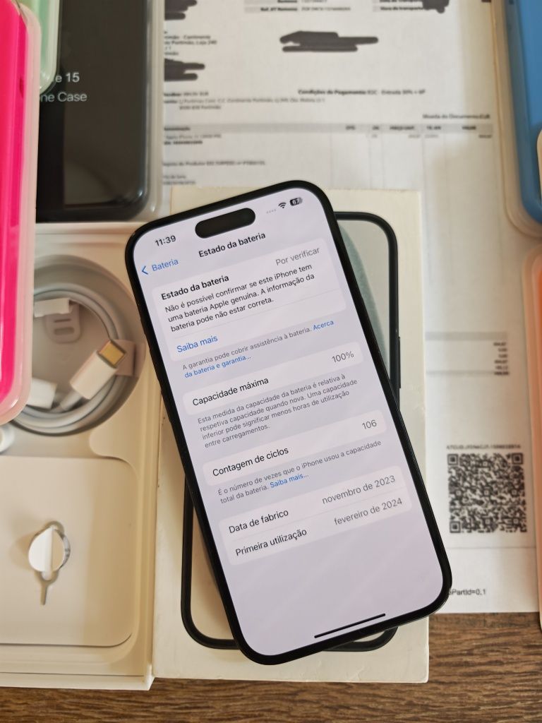 iPhone 15 128GB Preto Bom estado  Aceito Retomas