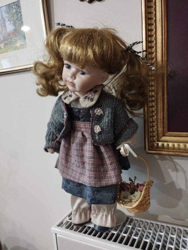 Piękna stara lalka porcelanowa sygnowana Topline