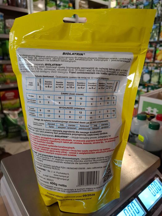 BIOLATRIN preparat do szamb i mini oczyszczalni produkt Polski