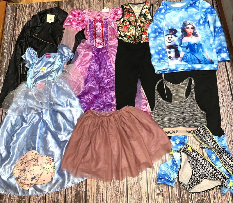 Пакет фирменных вещей для девочки 7-8 лет, 122-128 см(10 шт.)