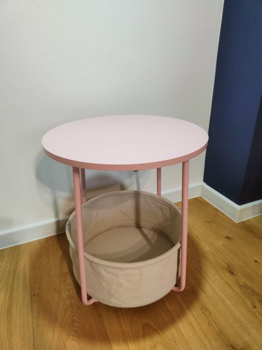Stolik okrągły z koszem dla dziewczynki