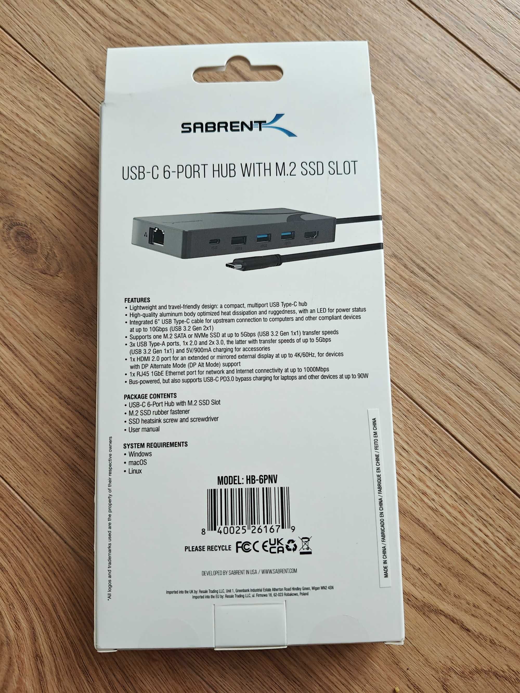 Nowa Stacja dokująca z gniazdem M.2 SSD, 90W PD, 3USB, HdMI, 1GbE RJ45