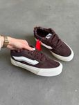 Кеди Vans Knu Skool Brown White / кеди Ванс Кну Скул коричневі замшеві