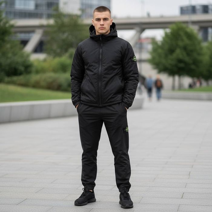 Мужской утепленный костюм stone island (S-XXL)