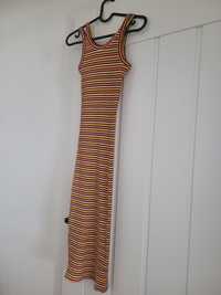 Długa kolorowa sukienka w paski Primark