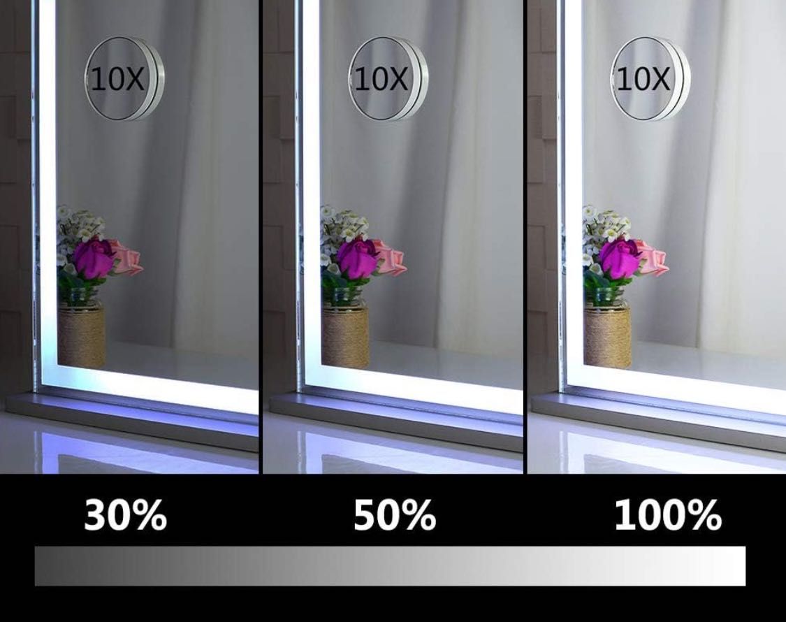 Lustro z regulowanym światłem led 80x60