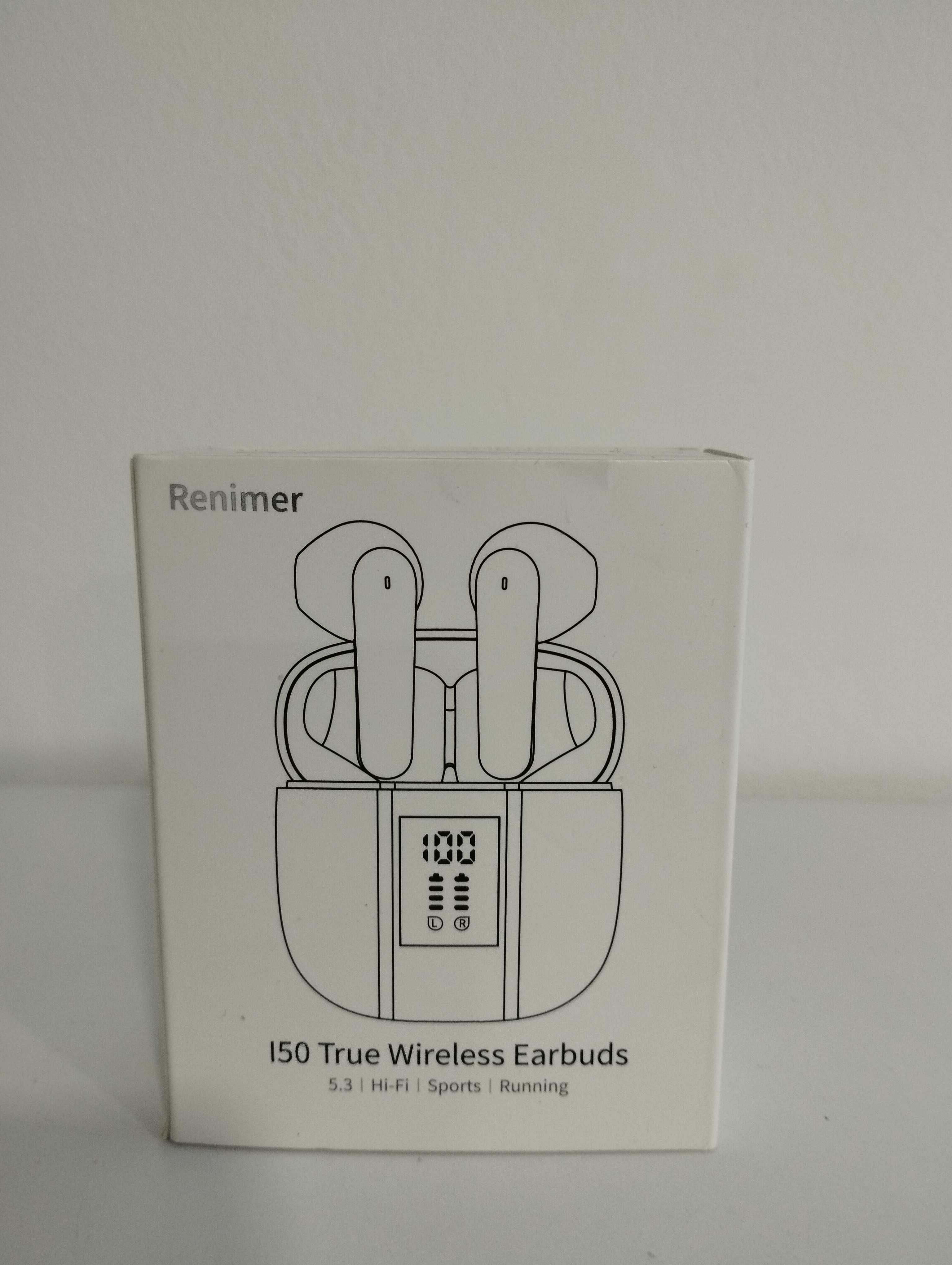 Renimer Bluetooth 5.3 bezprzewodowe słuchawki z 4 mikrofonami I50
