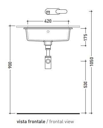 Lavatório Flaminia, modelo twin set sottopiano 5057