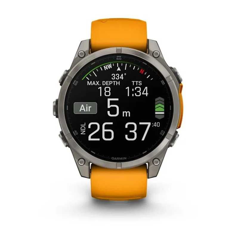 Годинник Garmin Fenix 8 47 mm AMOLED Sapphire Tit. Spark orange/graph