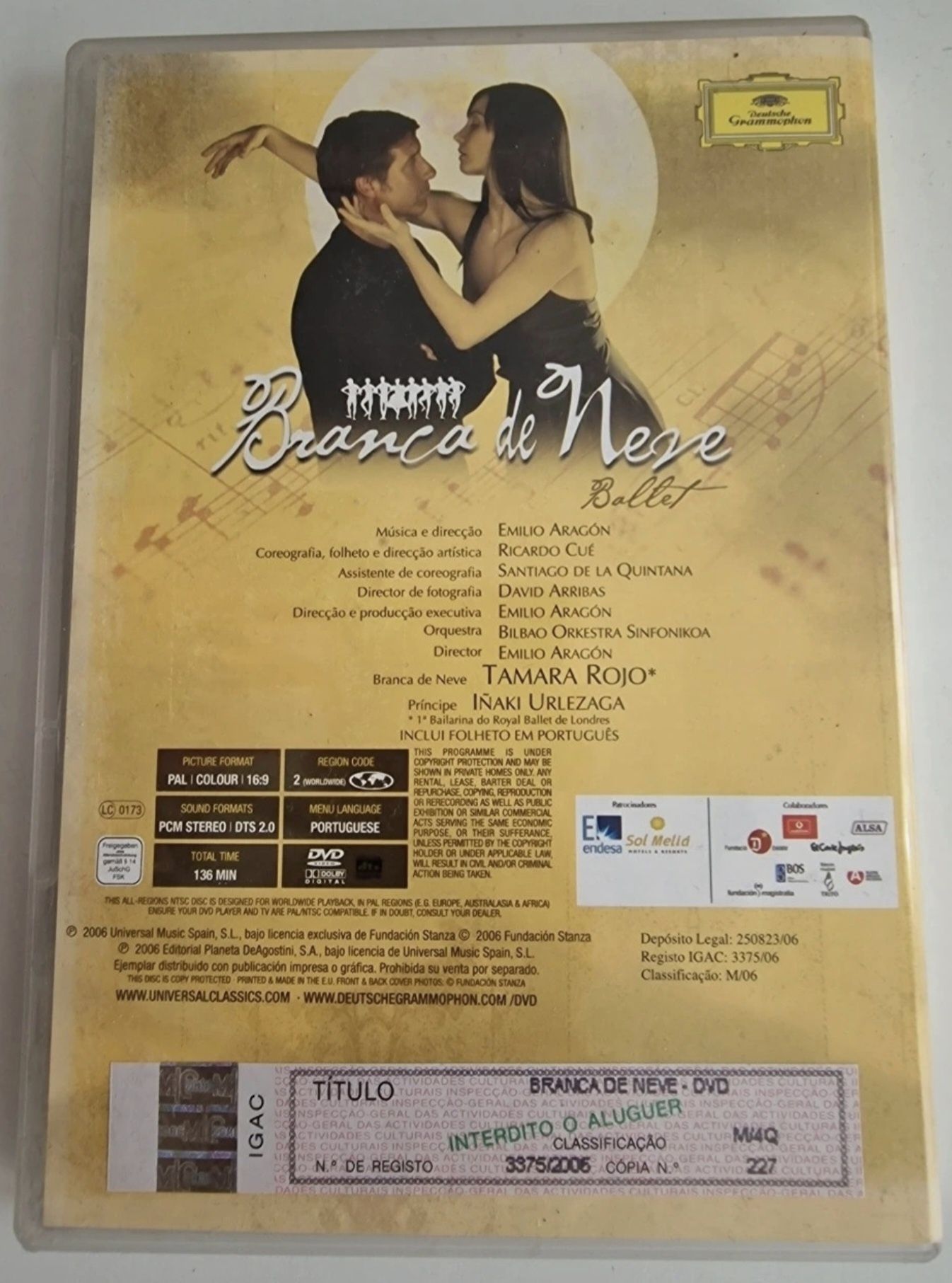 Dvd Branca De Neve Ballet Tamara Rojo
