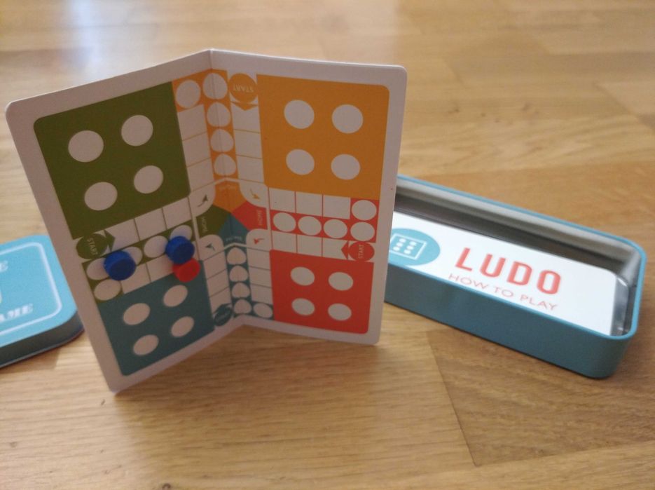 Gra Chińczyk Ludo podróżna rodzinna magnetyczna metalowe pudełko