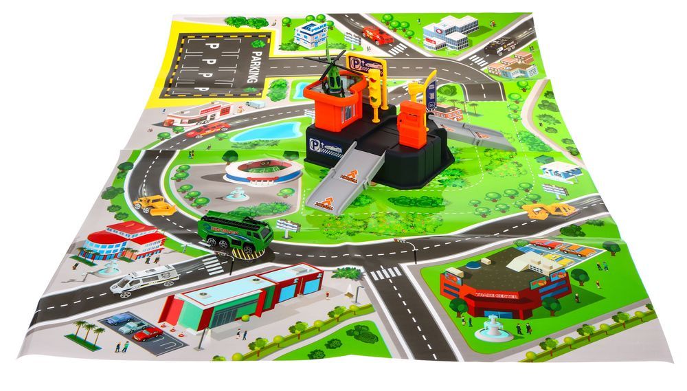 Parking Samochodowy Dla Dzieci 3+ Lądowisko Helikopterów + Mata