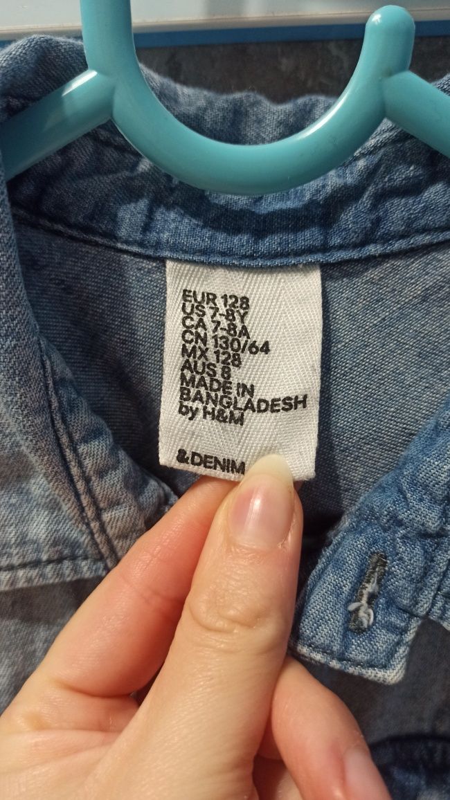 Koszula Jeansowa r 128 chłopięca H&M