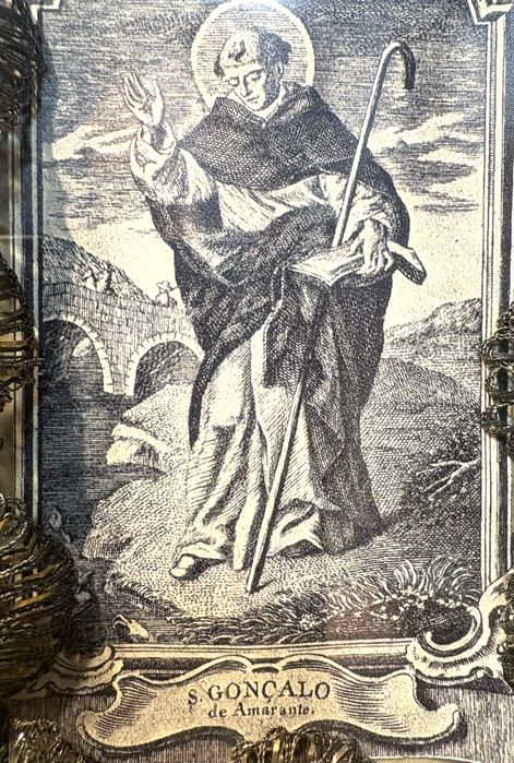 Antigo registo com imagem de São Gonçalo de Amarante