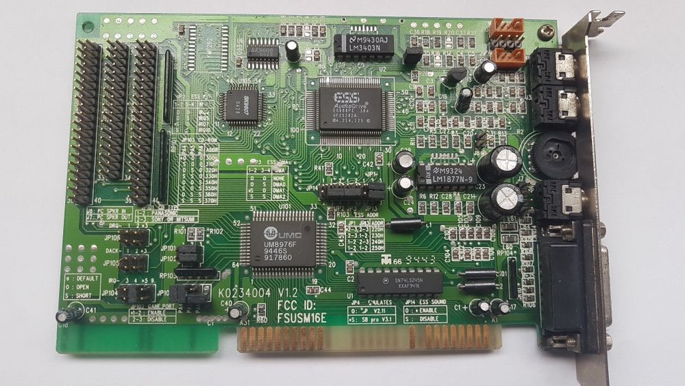 Karta dźwiękowa ESS ES866 Audio Drive ISA 16bitowa Retro.