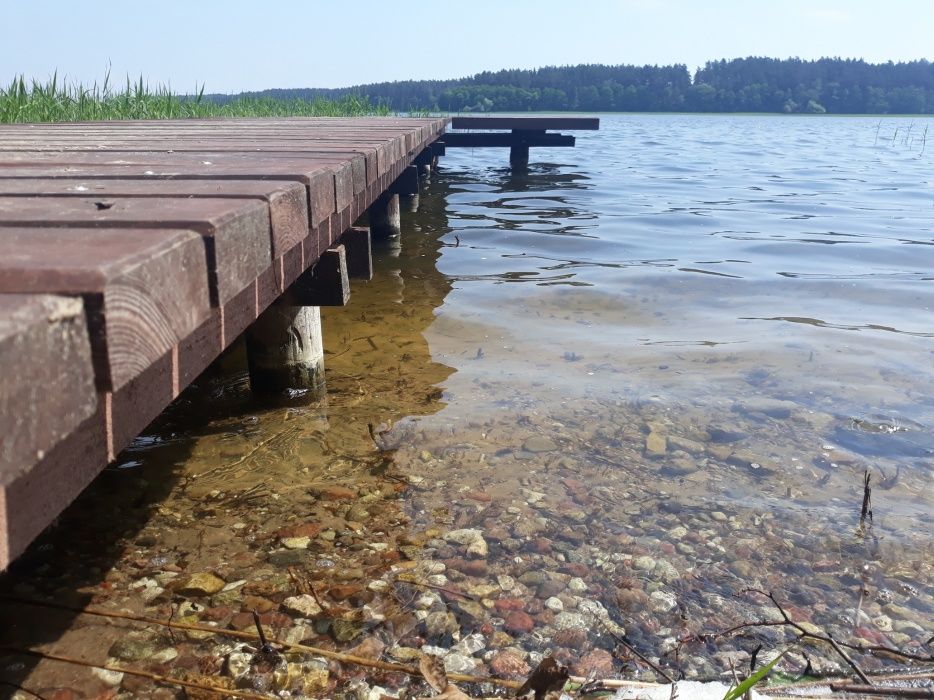 Dom linia brzegowa bania jacuzzi sup Mazury łódka kominek plaża Grill