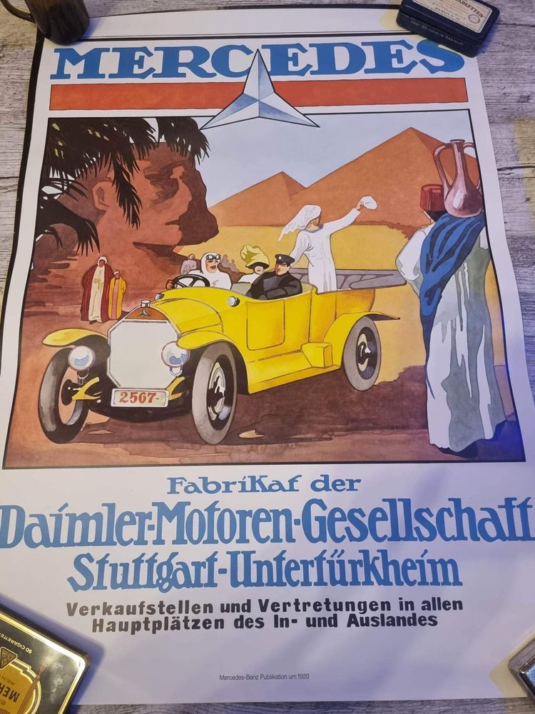 Firmowy plakat Mercedes Benz vintage