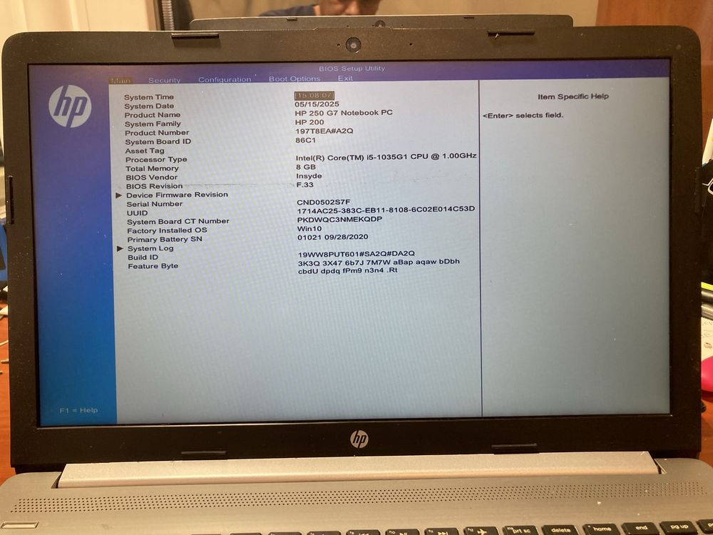 HP 250 G7 i5-1035G1 (10 gen)