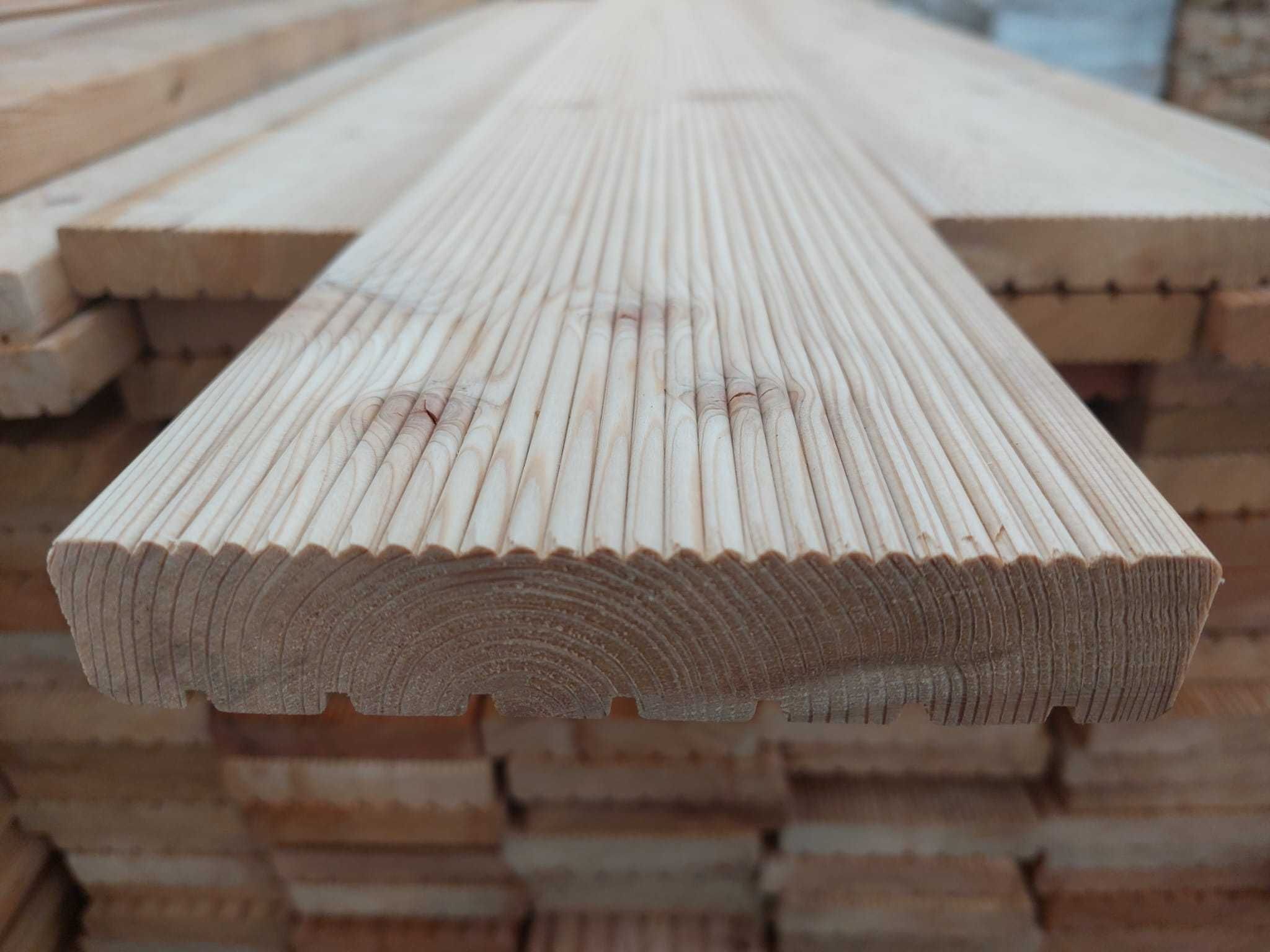 MODRZEW SYBERYJSKI deska tarasowa ryflowana drewno naturalne 6m