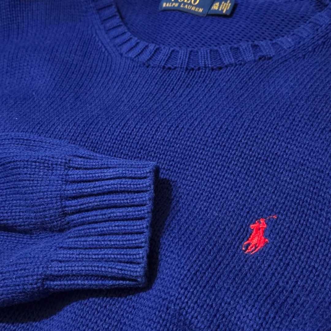 Sweter baweniany męski Polo Ralph Lauren 100% bawełna niebieski 2XL