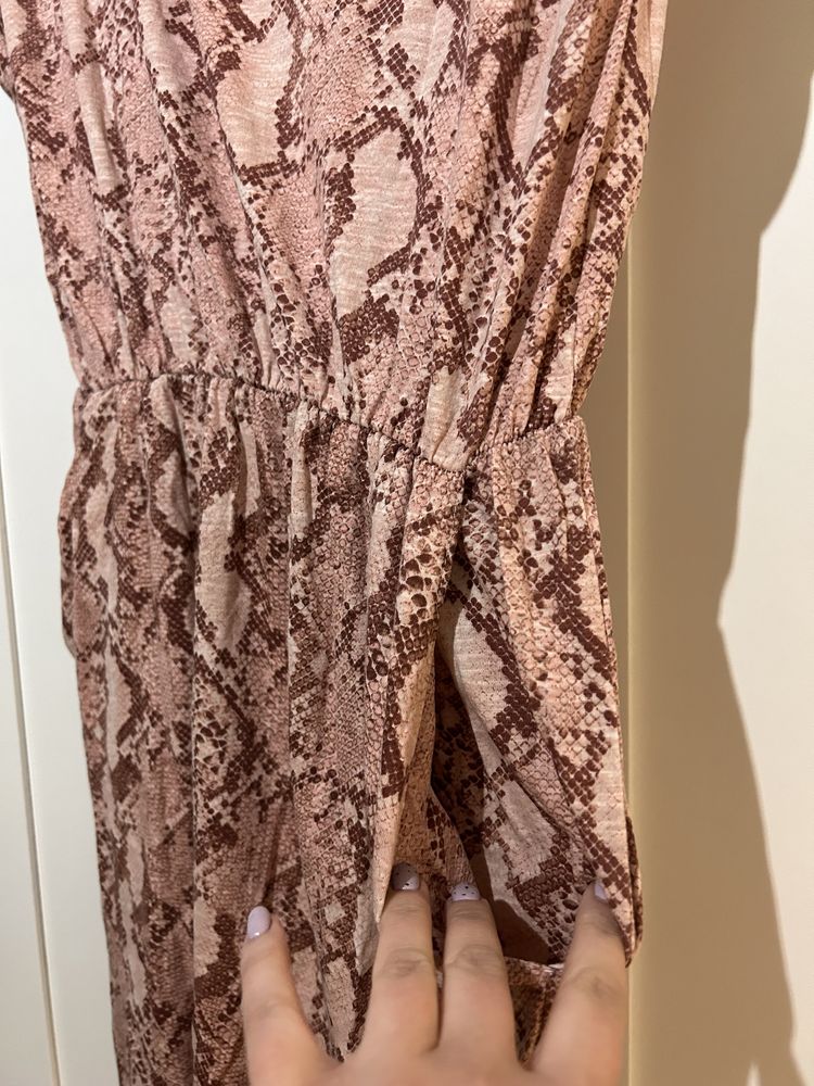 H&M Dżersejowa sukienka XS/S wzór wąż