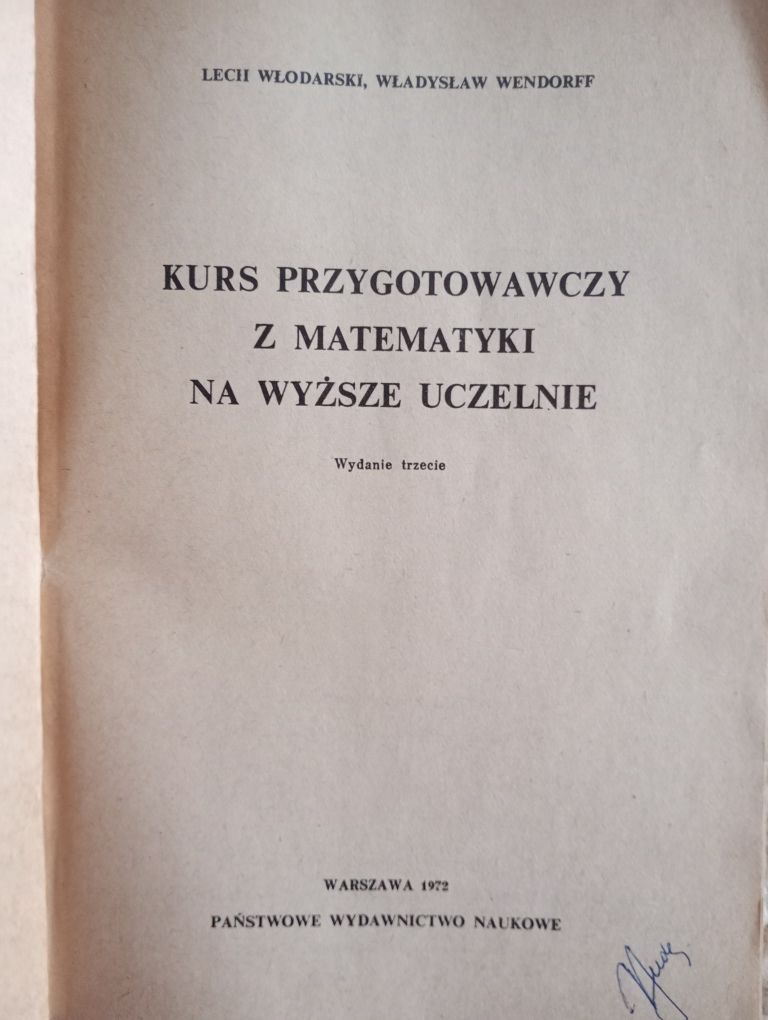 Książka matematyczna - Kurs przygotowawczy z matematyki