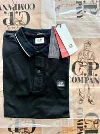 C.P.Company koszulka T-shirt Polo logo patch czarny goggle